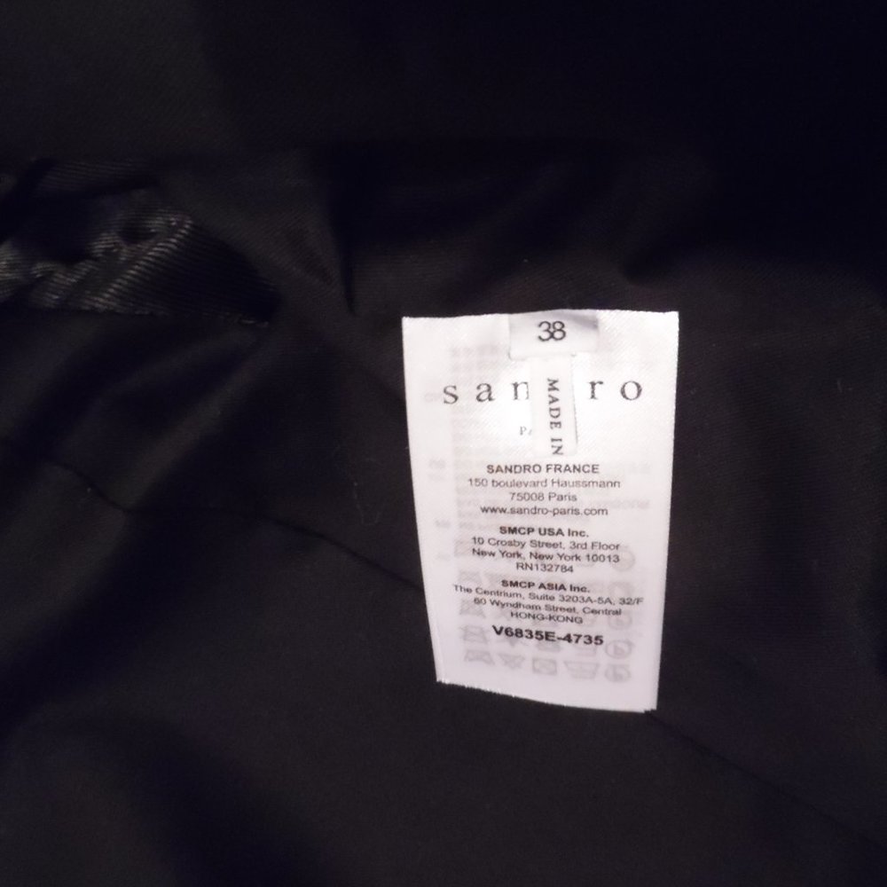 NWT Sandro Paris Blue Blucy Woven Workwear Casual Business Tweed Blazer Jacket - Picture 12 of 12